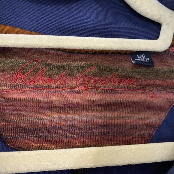 Robert Graham Mens Sweater Size Large 1/4 Zip Pullover Blue Long Sleeve Cotton - Picture 6 of 7